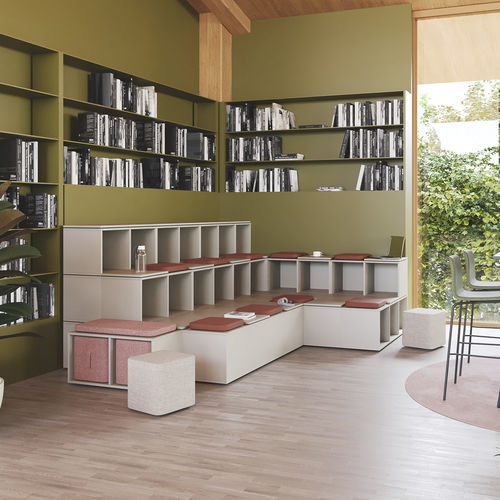 Panca contemporanea - OXO - Nowy Styl - in legno / in tessuto / senza schienale