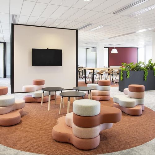 Pouf contemporaneo - TAPA - Nowy Styl - in tessuto / in schiuma di poliuretano / tondo