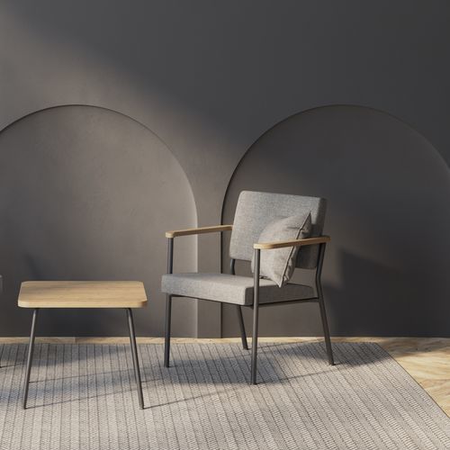 Poltrona visitatore contemporanea - ZONE - Nowy Styl - in tessuto / in pelle / in acciaio