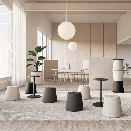 Pouf design - VERSI - Nowy Styl - in tessuto / in legno / tondo