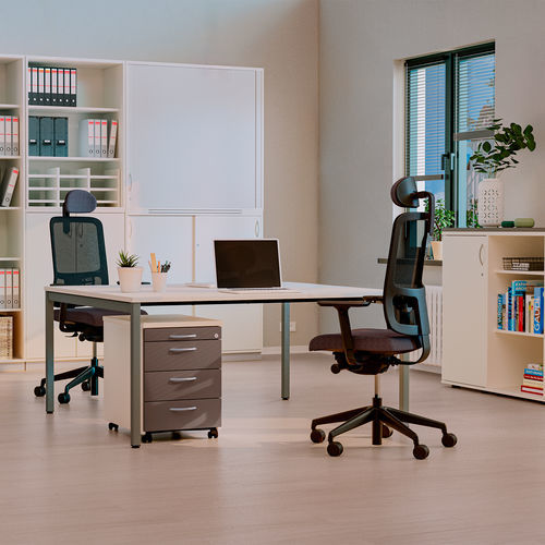 Cassettiera per ufficio in legno - K40 - Nowy Styl - in tessuto / 3 cassetti / 4 cassetti