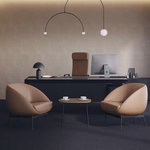 Poltrona contemporanea - MOLLEN - Nowy Styl - in tessuto / in pelle / in legno