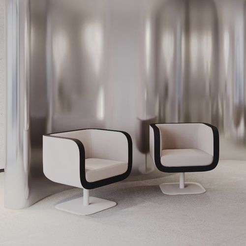 Poltrona design minimalista - BOUND - Nowy Styl - in pelle / in tessuto / in metallo