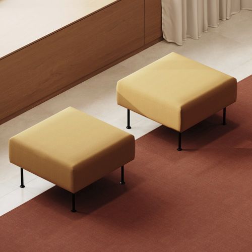 Pouf contemporaneo - CREVA - Nowy Styl - in tessuto / quadrato / imbottito