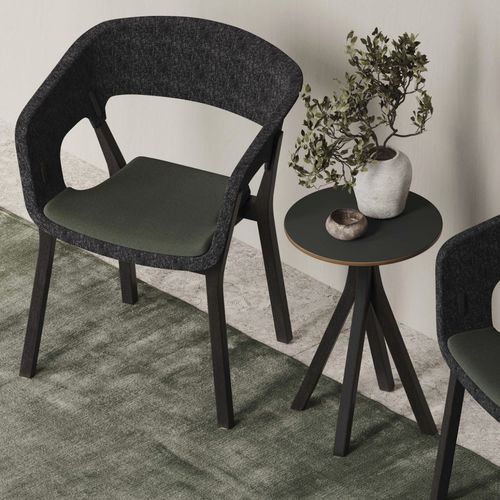 Tavolo da bistrot design minimalista - NJORD - Nowy Styl - in legno / con supporto in legno / rotondo