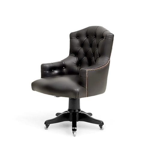 Poltrona direzionale chesterfield - MANILA - Larforma - in pelle / in legno massiccio / in faggio