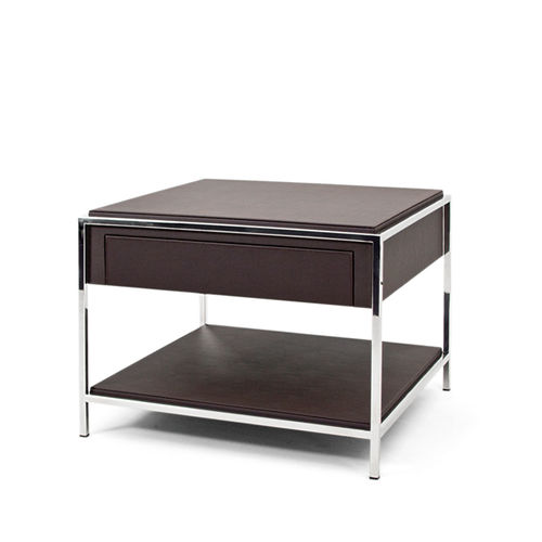 Tavolo d'appoggio contemporaneo - HOUSTON - Larforma - in MDF / in legno compensato / in pelle