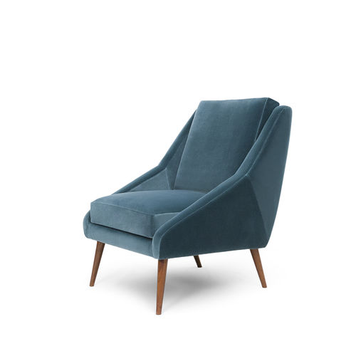 Poltrona contemporanea - Obama Armchair - Larforma - in tessuto / in faggio / blu