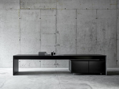 Tavolo contemporaneo - OMBRI 01 - Fioroni Design - in MDF laccato / rettangolare / con contenitore