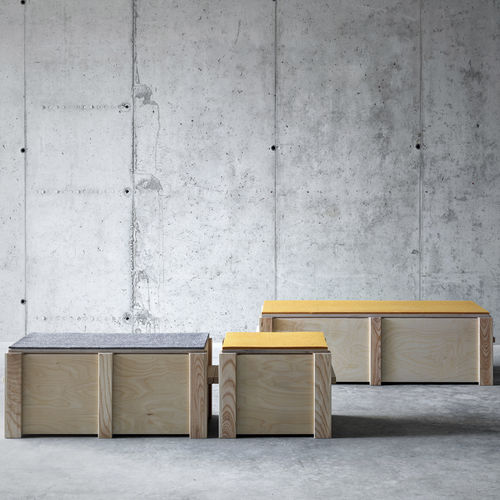 Tavolino basso contemporaneo - KREFELD - Fioroni Design - in frassino / in legno compensato / in betulla