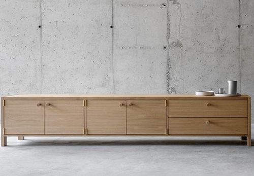 Credenza contemporanea - MAIA - Fioroni Design - in rovere / con cassetti / con ante battenti