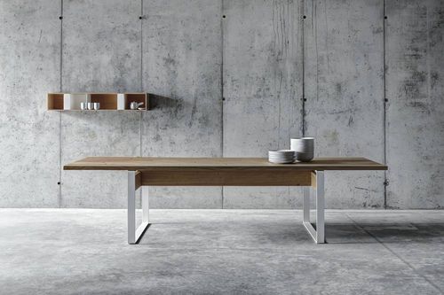 Tavolo contemporaneo - LA PUNT - Fioroni Design - in noce / in castagno / in acciaio