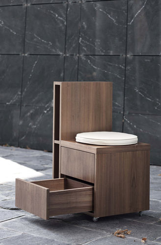 Sedia contemporanea - QUATRE SAISONS - Ateliers Phi SA - da interno / in legno / con contenitore
