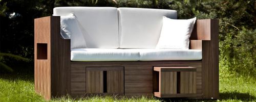 Divano contemporaneo - LOUNGE - Ateliers Phi SA - da giardino / su misura / multicolore