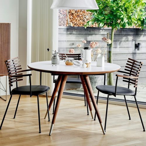 Tavolo da pranzo contemporaneo - GM 3972-82  - Naver Collection - in Corian® / con supporto in legno massiccio / rotondo
