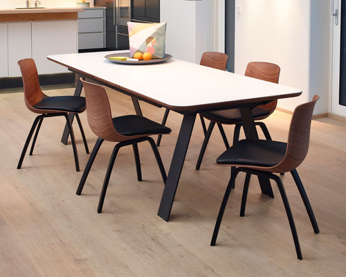 Tavolo contemporaneo - GM 3400 Chess - Naver Collection - in Corian® / con supporto in acciaio verniciato a polvere / rettangolare