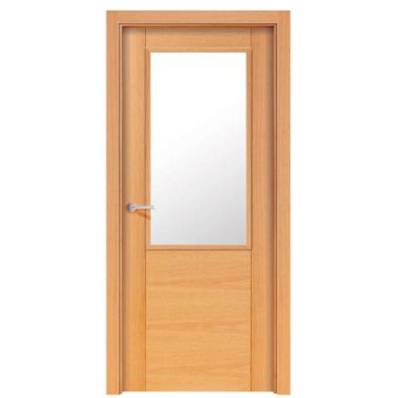 Porta da interno - GROOVED WHITENED - NORMA DOORS - in rovere / battente / semivetrata