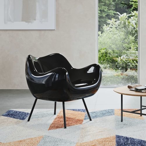 Poltrona contemporanea - RM58  - 366 Concept - in composito / in vetro / nera