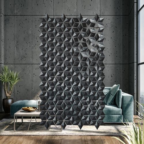 Parete sospesa - Facet in Graphite - Bloomming - in alluminio / in acciaio inossidabile / professionale