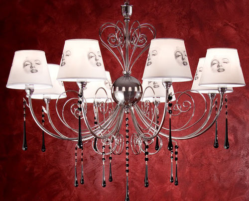 Lampadario contemporaneo - S017 - IPSILON PARALUMI - in metallo / in tessuto / da 8 lampadine