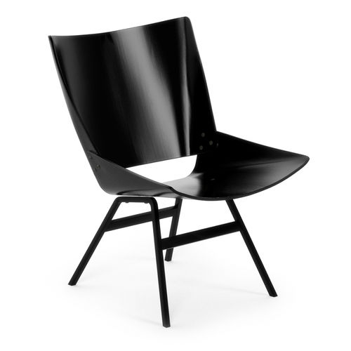 Sedia design scandinavo - SHELL LOUNGE  - REX KRALJ - da interno / in compensato stampato / con supporto in metallo