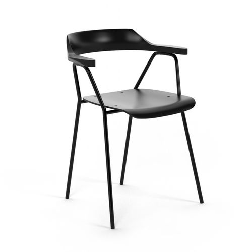 Sedia design scandinavo - 4455 - REX KRALJ - da interno / in legno / con supporto in metallo