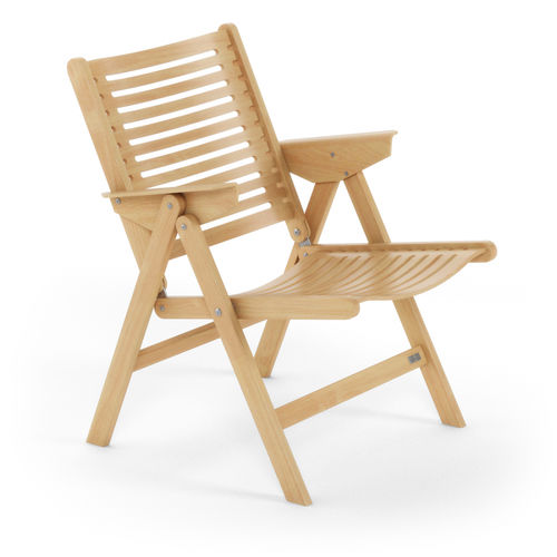 Poltrona design scandinavo - REX KRALJ - in teak / in noce / pieghevole