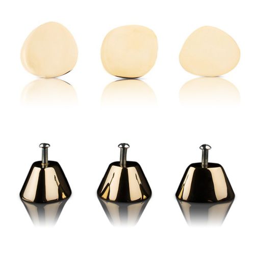 Pomello per mobile contemporaneo - FACE - SKULTUNA - in ottone / in ottone lucidato
