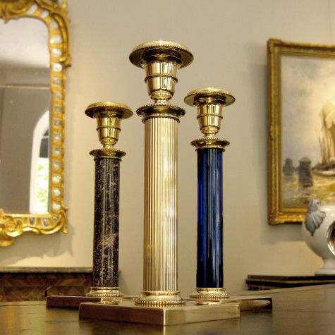 Portacandela in ottone lucidato - THE JUBILEE - SKULTUNA - in marmo