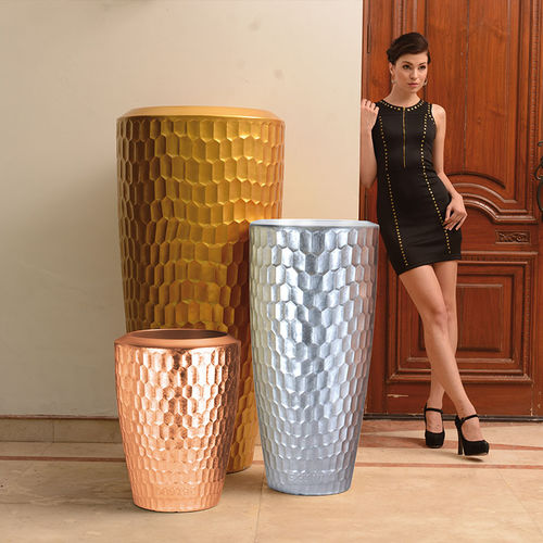 Vaso da giardino in plastica - SERENO 60 - Degardo GmbH - rotondo / conico / luminoso