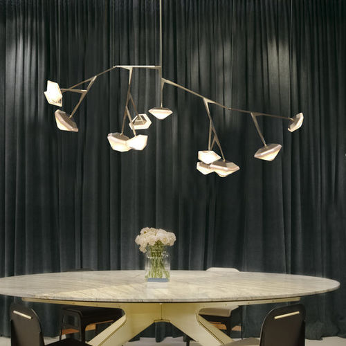 Lampadario design originale - MYRIAD LONG - Gabriel Scott - in vetro soffiato / in metallo / in alabastro