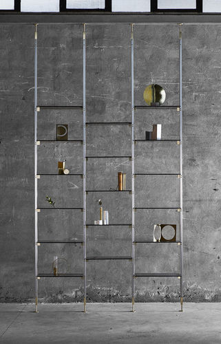 Scaffale modulare - MARIANNE - MINGARDO - contemporaneo / in nichel / in vetro