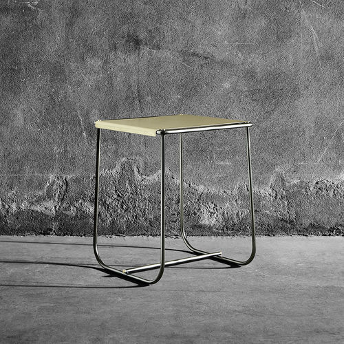 Sgabello contemporaneo - STAM - MINGARDO - in lamiera / con supporto in metallo / a slitta