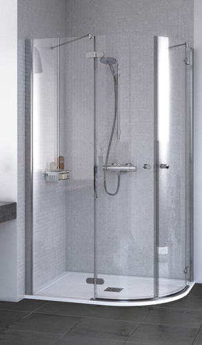Parete doccia battente - ID MATCH ROUND: 1192240/1192250 - Aqualux Bathroom Design - curva / d'angolo