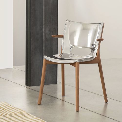 Sedia contemporanea - Poêle Collection - ALESSI S.P.A. - da interno / in faggio / in acciaio