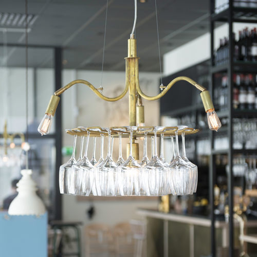 Lampadario design originale - Karamell  - ORSJO - in ottone / in vetro / con 4 punti luce