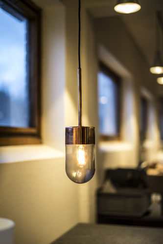 Lampada a sospensione - VOX - Ruben Lighting - in vetro / in rame / in ferro
