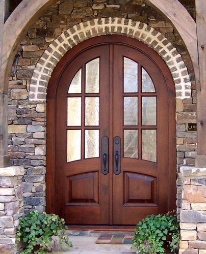 Porta d'ingresso - BROCK 503 - AppWood - in legno / battente / semivetrata