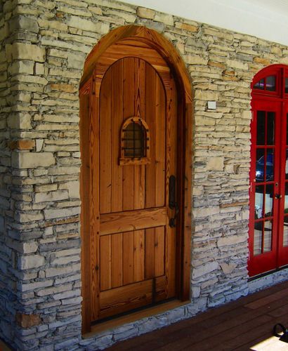 Porta d'ingresso - KELLY 504 - AppWood - in legno / battente / semivetrata