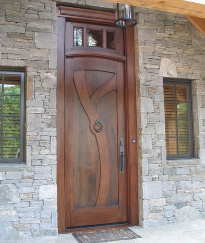 Porta d'ingresso - SMITH 511 - AppWood - in legno / battente / semivetrata