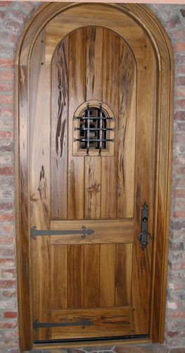 Porta d'ingresso - DRENDEL - AppWood - in legno / battente / semivetrata