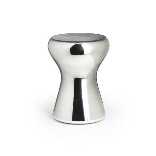 Sgabello contemporaneo - ONE TO THREE - Verreum - in vetro soffiato / argentato
