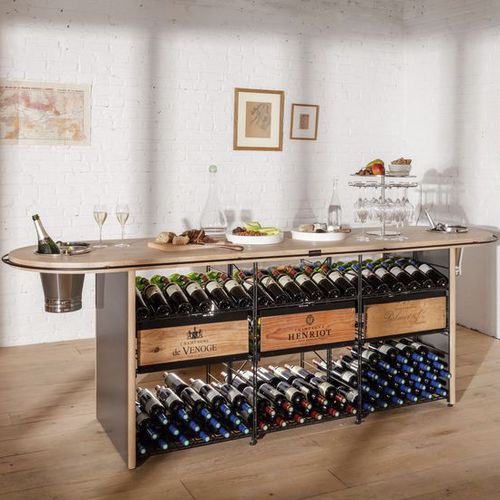 Cantinetta installazione libera - GRAND TASTING  - L’Atelier du Vin - in acciaio con rivestimento a polvere / in legno di latifoglie