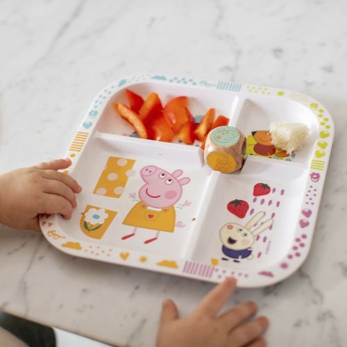 Piatto piatto - EASY EATER PEPPA PIG - Koziol - quadrato / in termoplastica / a motivi