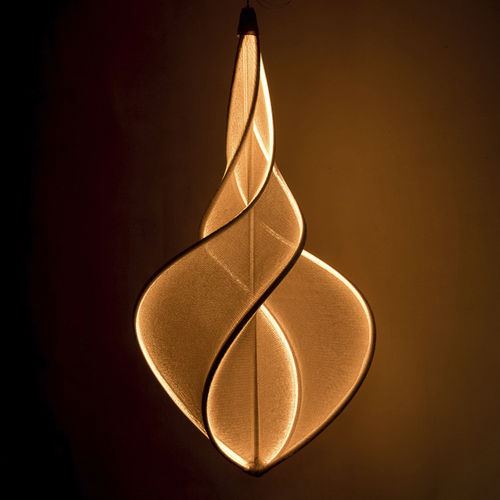 Lampada a sospensione - llll - in metallo / in tessuto / contemporanea