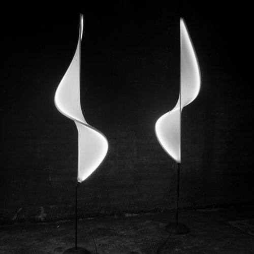 Lampada da terra - LLLL.08 - llll - in alluminio / in tessuto / design originale