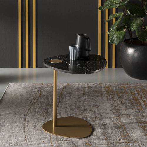 Tavolo d'appoggio contemporaneo - Hug - MEME DESIGN - in rovere / in marmo / con supporto in metallo