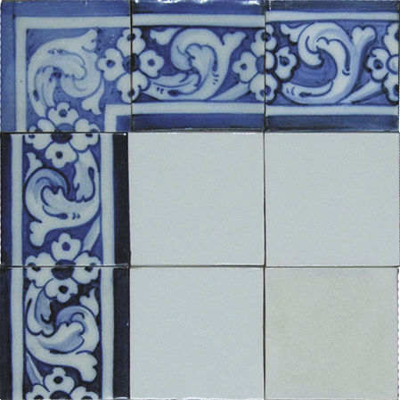 Fregio in ceramica smaltata - HAND PAINTED - New Terracotta - in terracotta / a muro