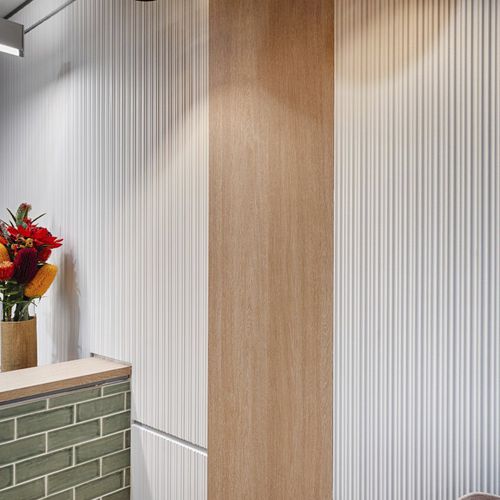Pannello decorativo da parete - CORRUGATED - STONINI - per interni / leggero / tagliafuoco