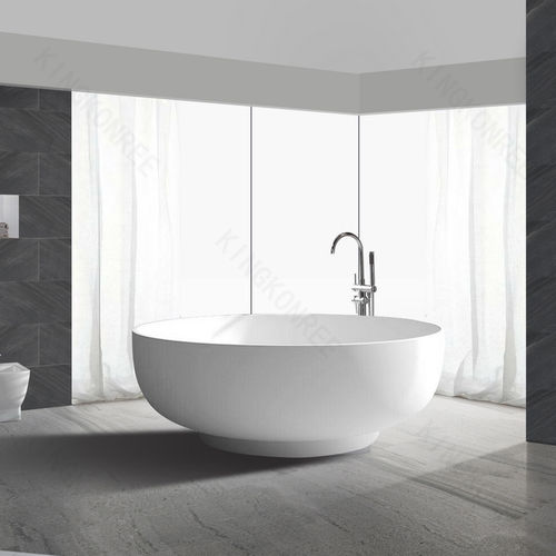 Vasca da bagno rotonda - KKR-B002-C - KKR KINGKONREE - da appoggio / in Solid Surface / ghisa minerale